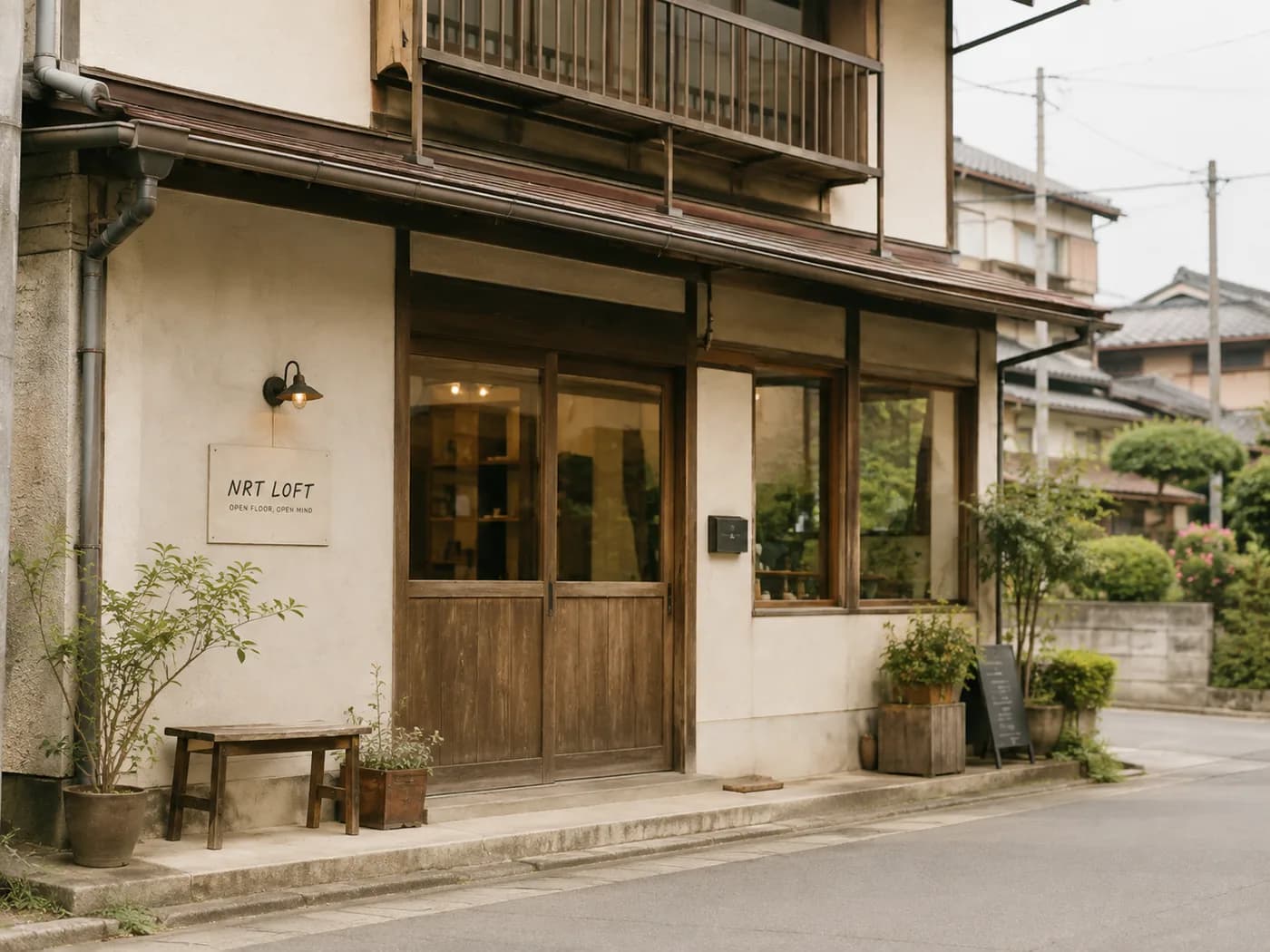 NRT LOFT の外観。成田・花崎町の旧釣具屋2階